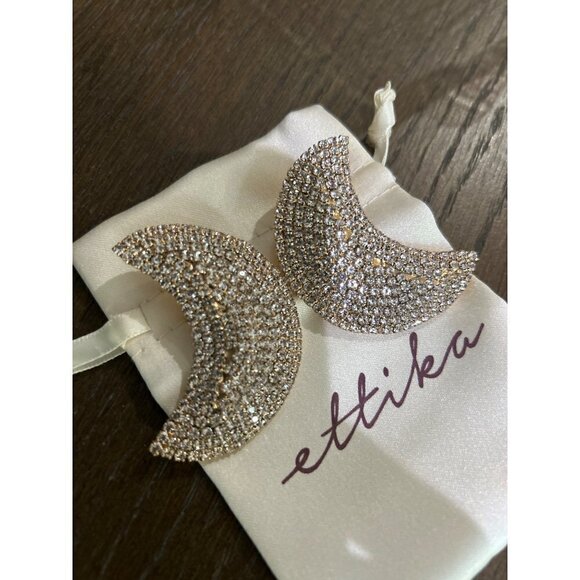 Ettika Crescent Moon Earrings Gold Womens Size OS - Picture 6 of 9